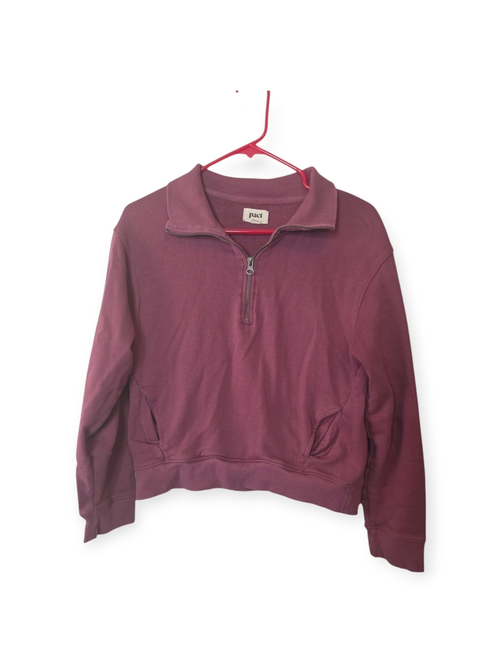 Women's Pact quarter zip with front pockets, size medium